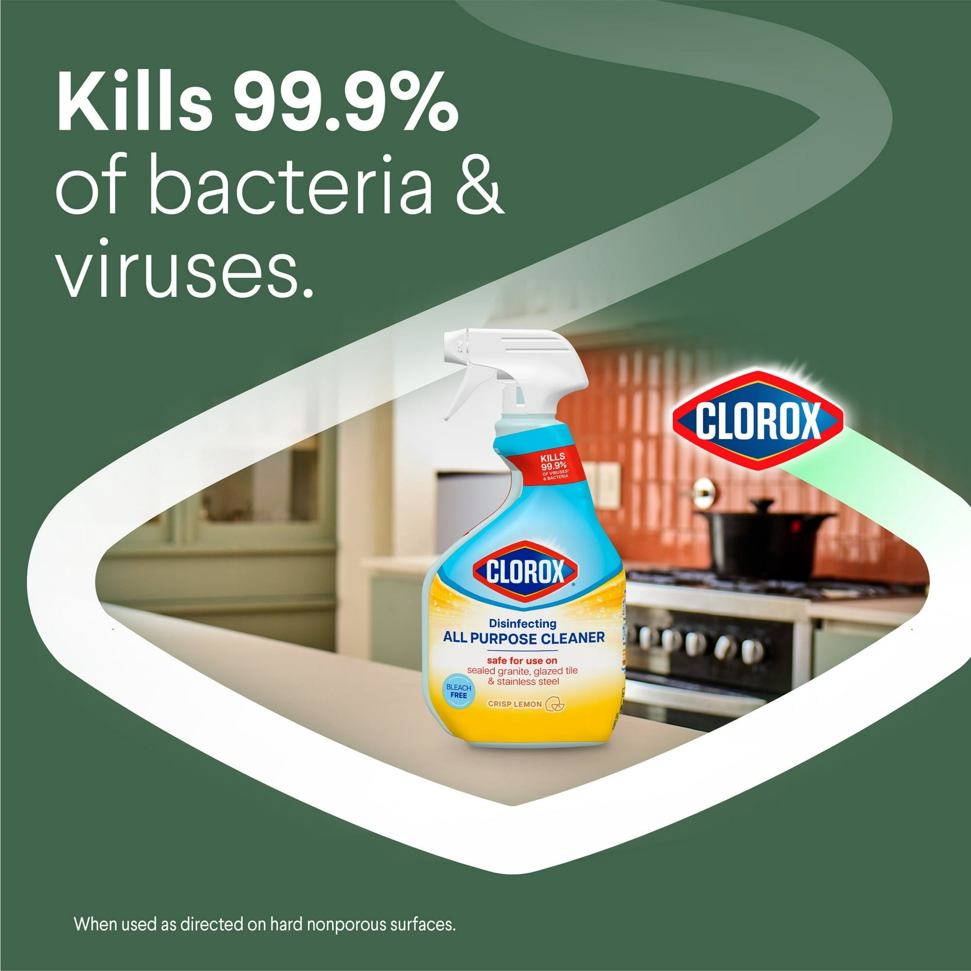 Clorox Disinfecting Bleach-Free All-Purpose Cleaner - Crisp Lemon, 32 fl oz 2 pack