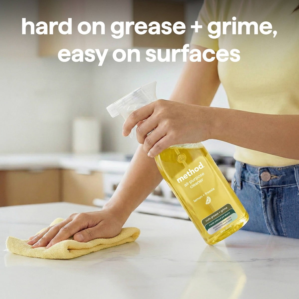 Method Lemon + Freesia All-Purpose Cleaner - 28 fl oz: Paraben-Free - Phthalate-Free, Spray Bottle, Liquid