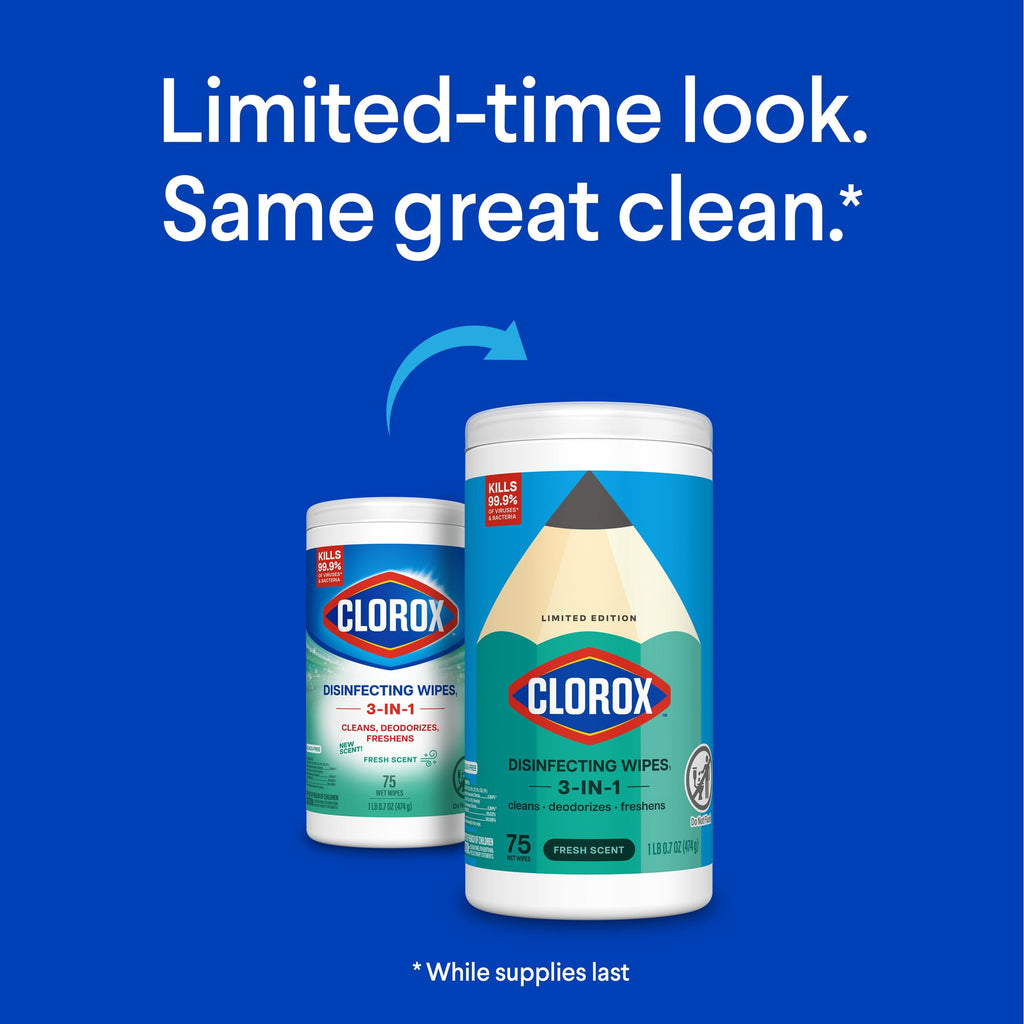 Clorox Bleach-Free Disinfecting and Cleaning Wipes - Fresh Scent, 75 Count - 6-Pack