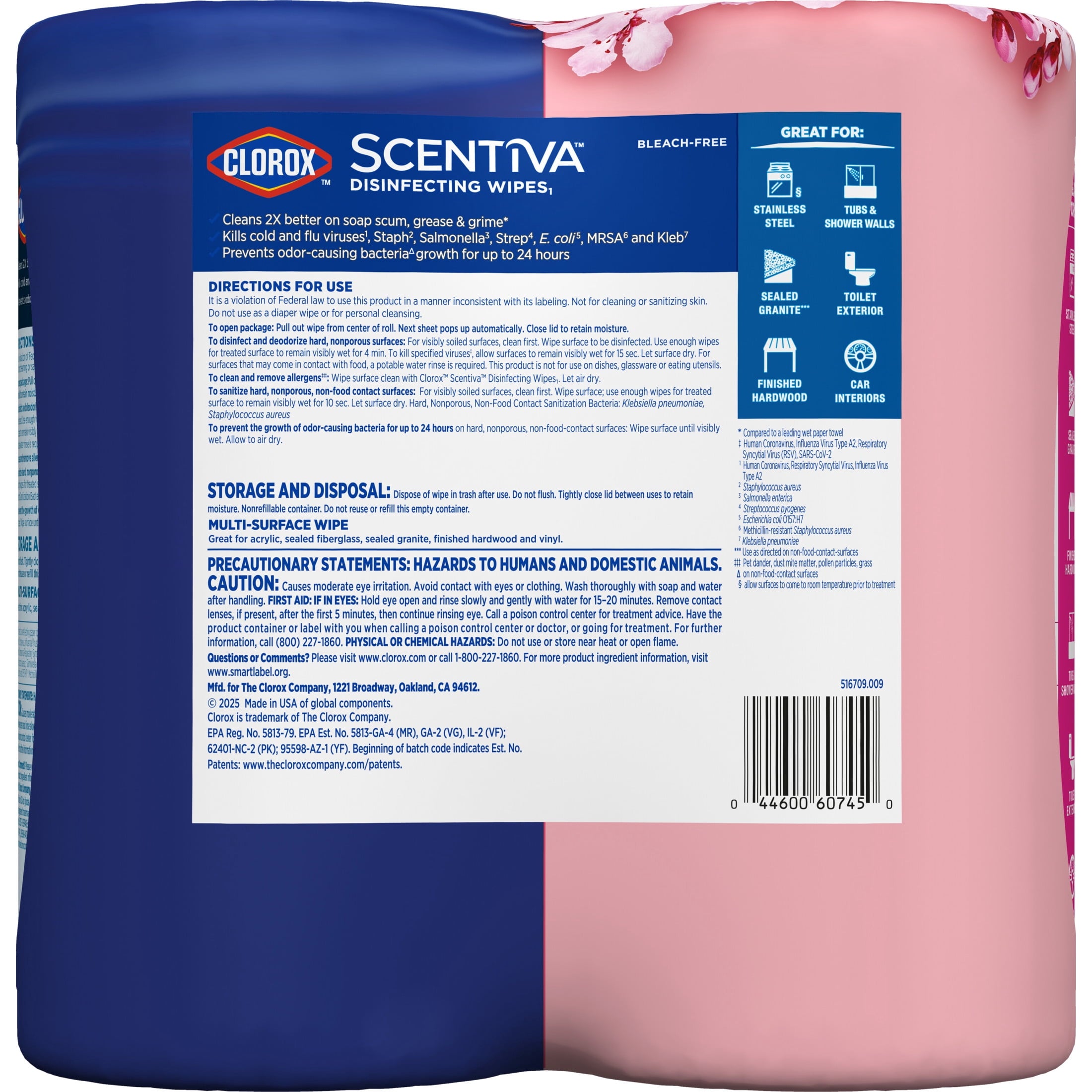 Clorox Scentiva Disinfecting Wipes - Value Pack, 75 Count Each, Pack of 2