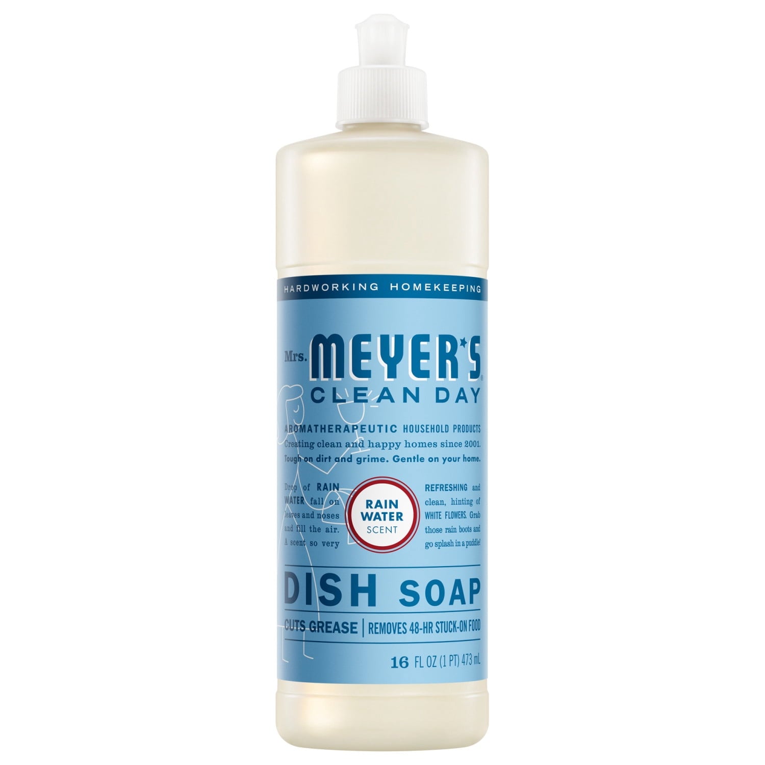Mrs. Meyer's Clean Day Liquid Dish Soap - Rain Water Scent, 16 Fl Oz Bottle