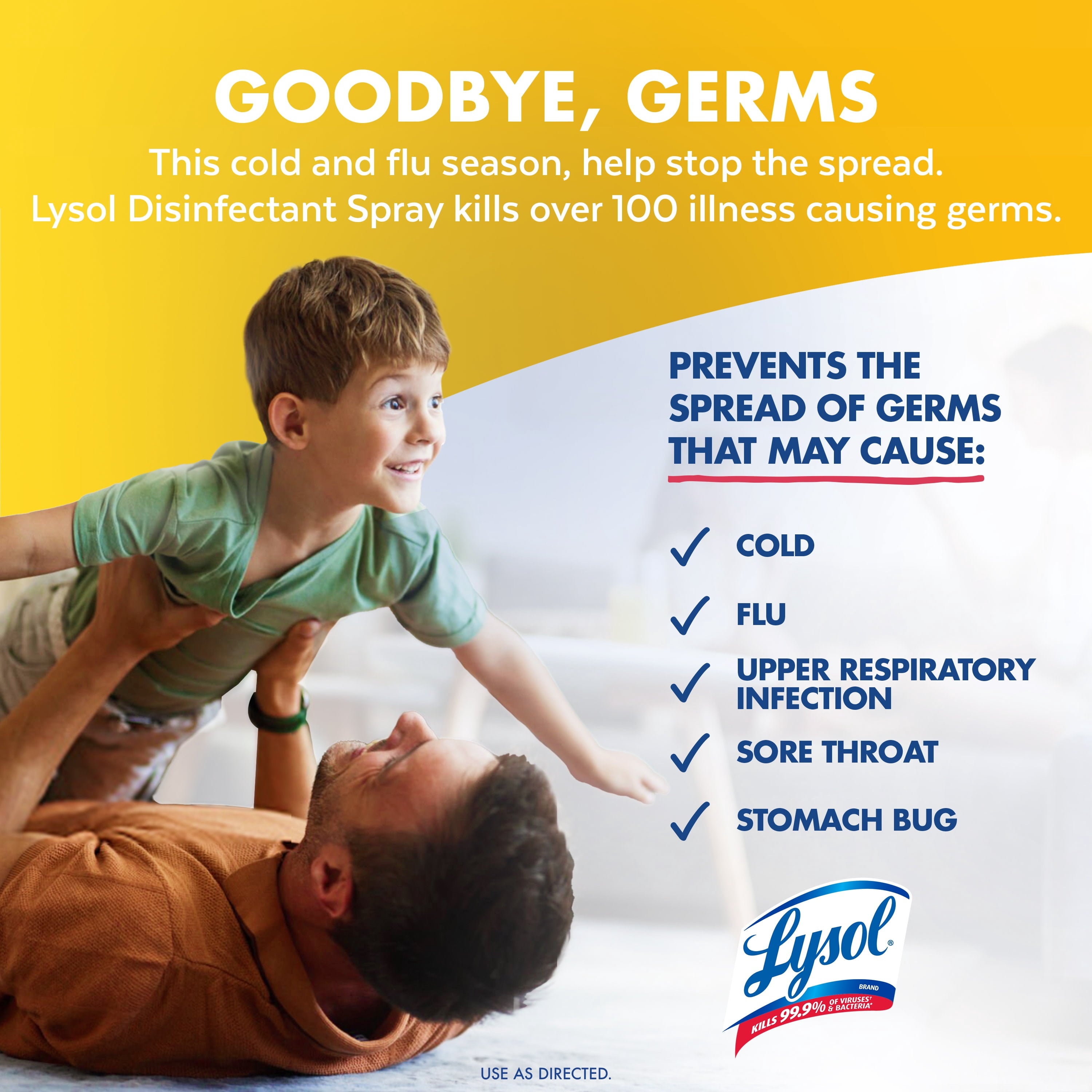 Lysol Disinfectant Spray - Sanitizing and Antibacterial Spray, Deodorizer, Lemon Breeze, 19 oz (Pack of 2)