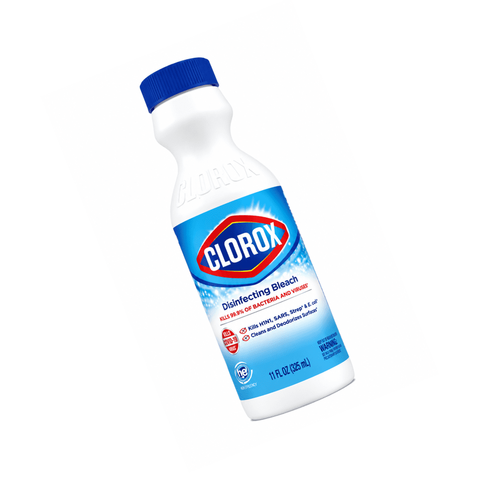 Clorox Disinfecting Bleach - Kills 99.9% of Bacteria and Viruses, Cleans and Deodorizes Surfaces, 11 fl oz, 12 Pack