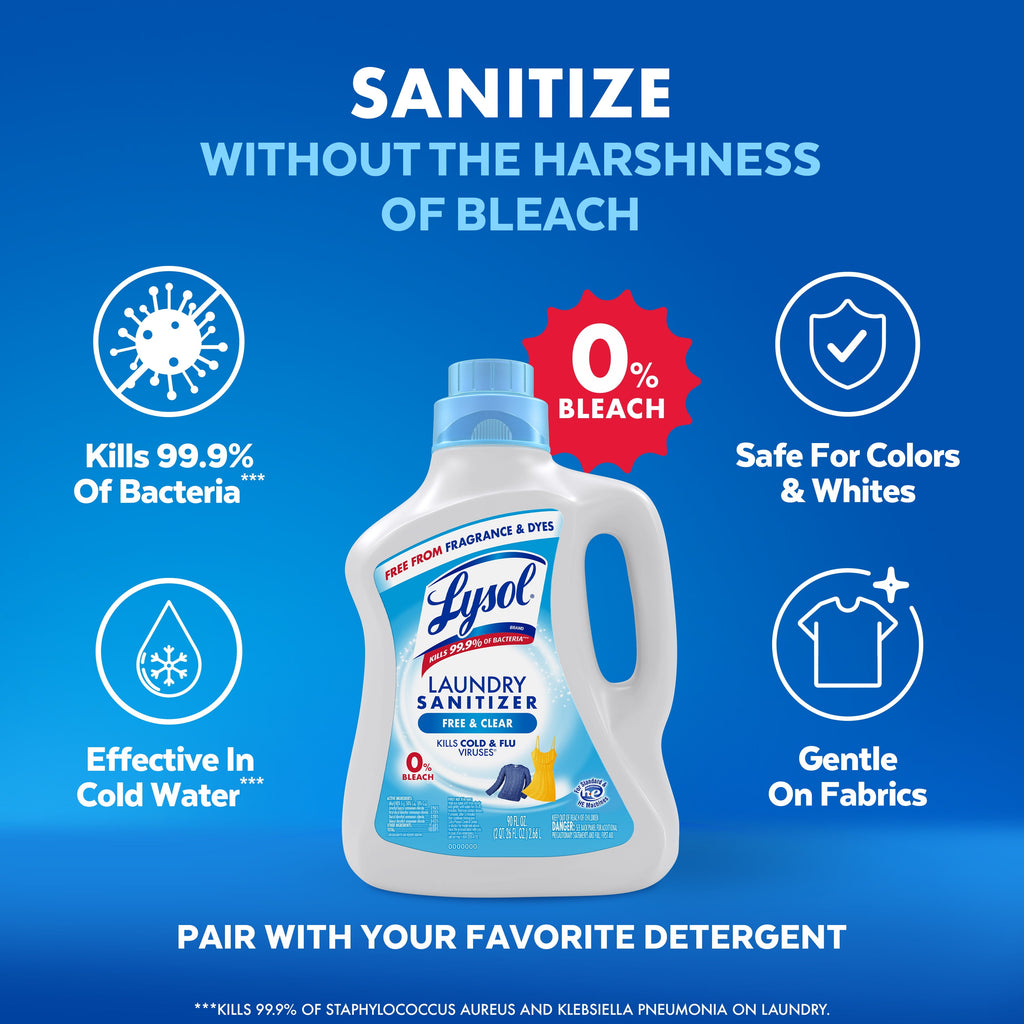 Lysol Laundry Sanitizer Additive Sanitizing Liquid for Clothes and Linens - Unscented, 90 oz
