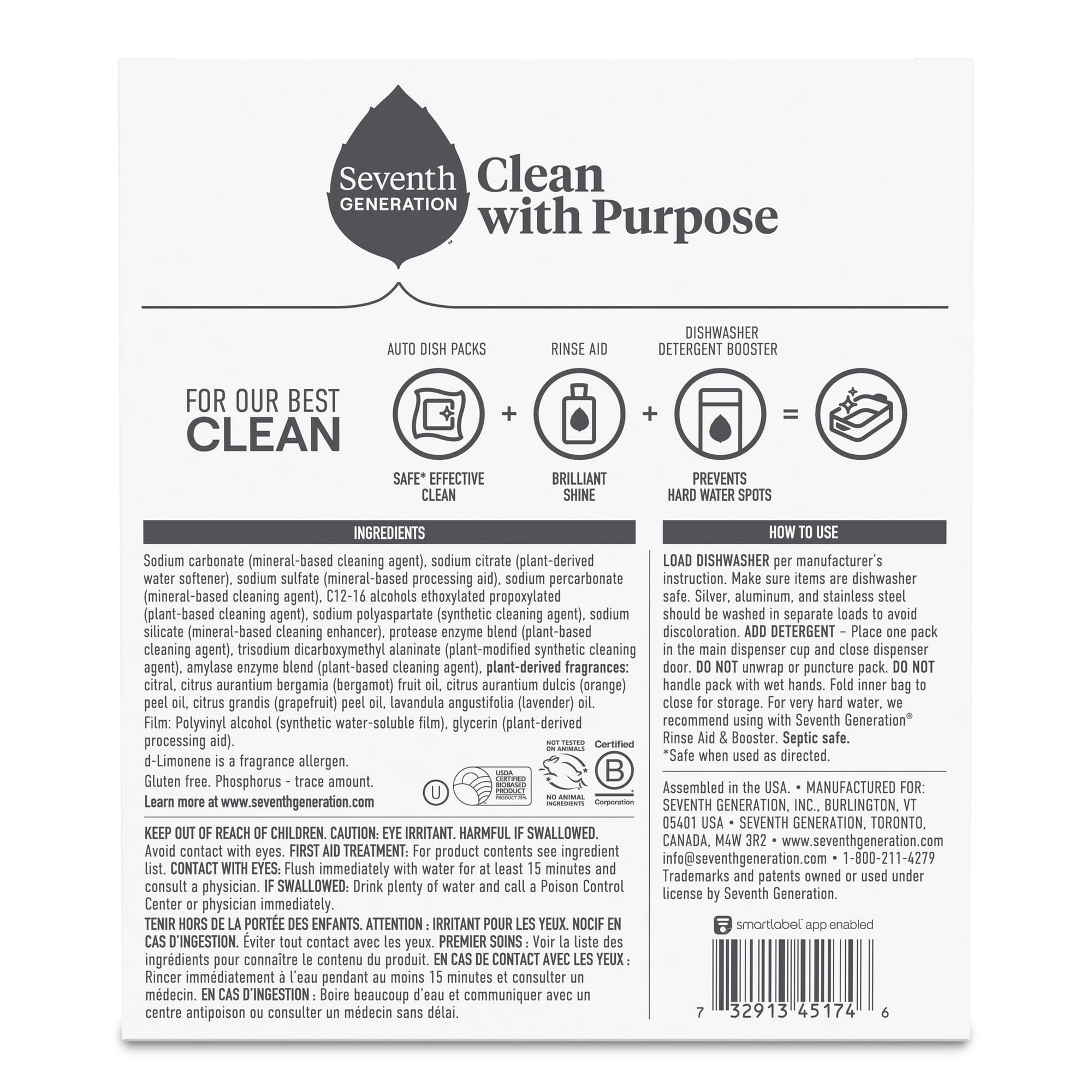 Seventh Generation Power Plus Dishwasher Detergent Pods - Fresh Citrus, 40 Count