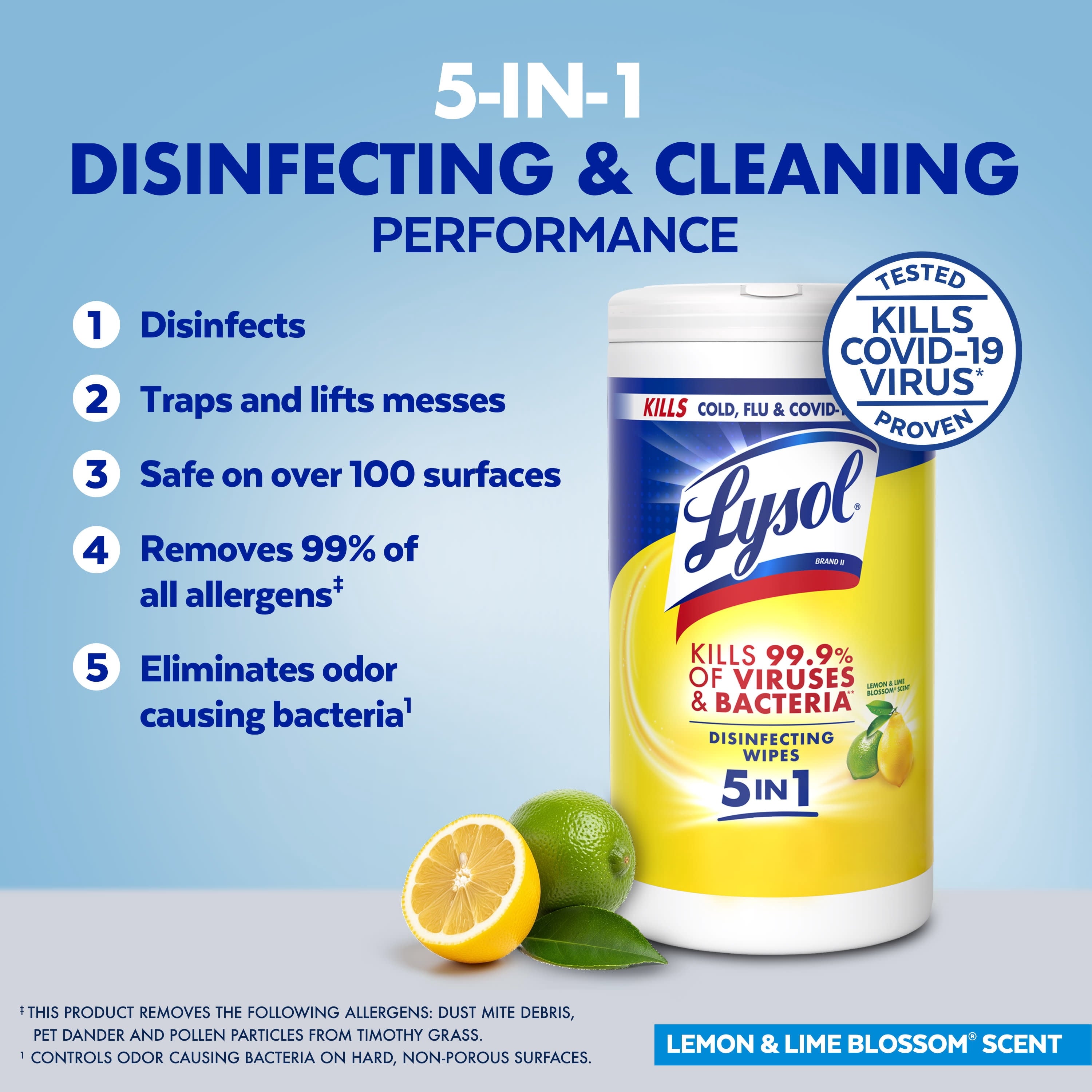 Lysol Disinfecting Wipes - All-Purpose Cleaner, Multi Surface Antibacterial Cleaning Wipes, Cleaning Supplies, Lemon + Crisp Linen + Mango & Hibiscus Scent, 80 Count Each (Pack of 3)